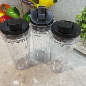 Lot of (3) Nutri Ninja Blender 24 oz w/ Sip & Seal Lid - preowned excellent cond
